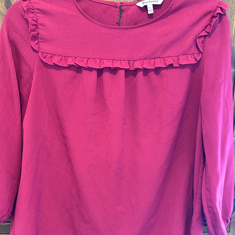 Juicy Couture Fuchsia Ruffle Blouse - Picture 3 of 8